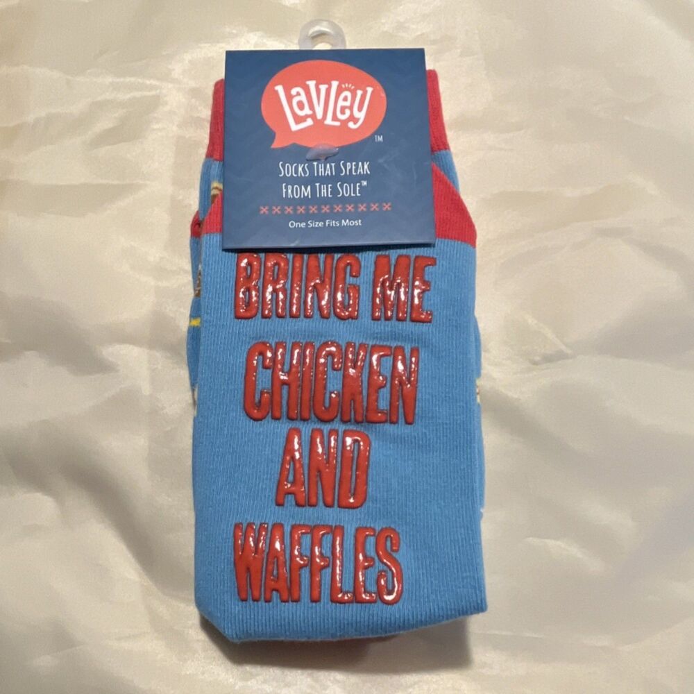 Lavley Chicken and Waffles Grippy Socks Funny Novelty One Size
